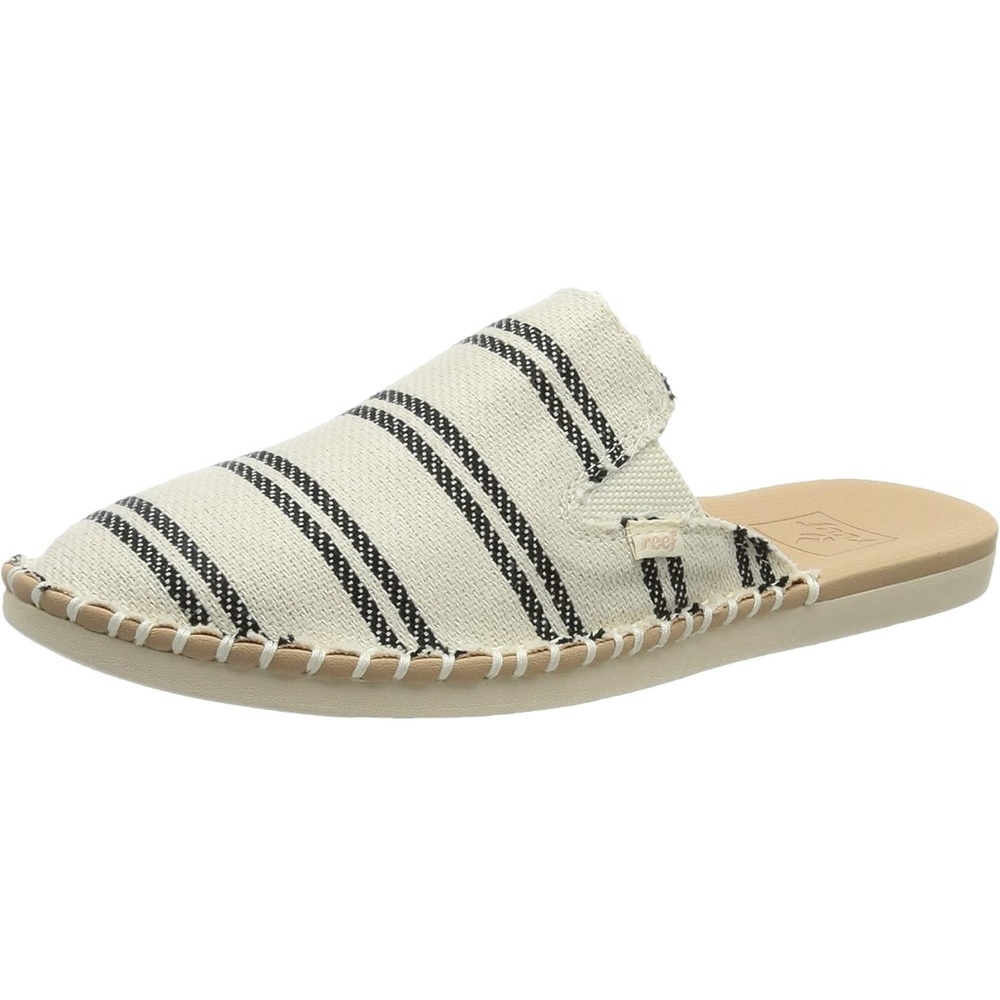 REEF Escape Mule Cozy Sandal | black stripes | sz: 7.5